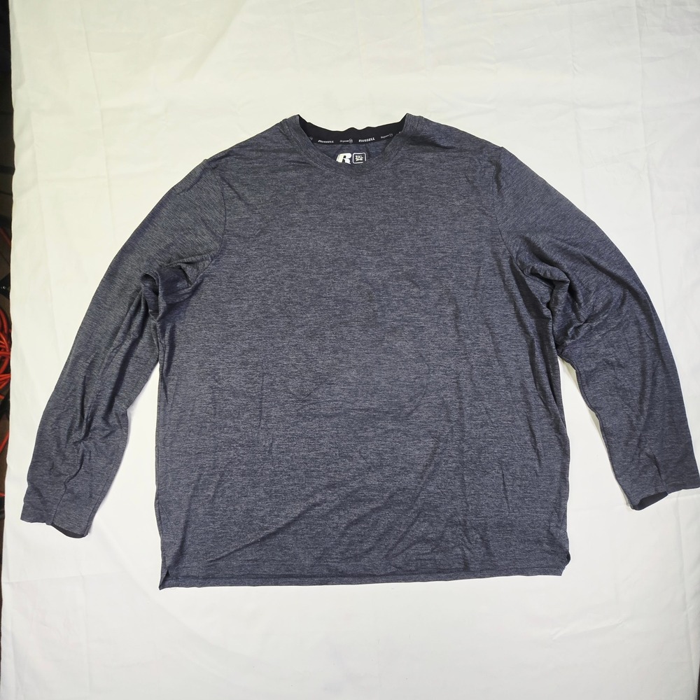 Russell Dri-Power 360 Performance Shirt Men's XXL Gray Heathered Long Sleeve